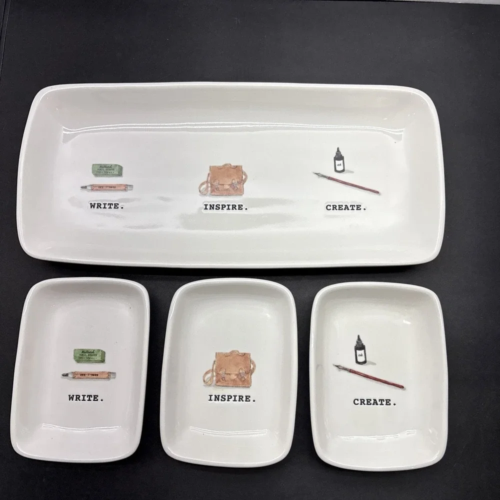 Rae Dunn Artisan Collection by Magenta Write Inspire‎ Create Desk Trinket Tray